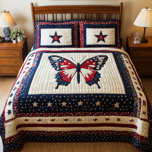 Patriotic Butterfly DAI280824300 Quilt Bedding Set