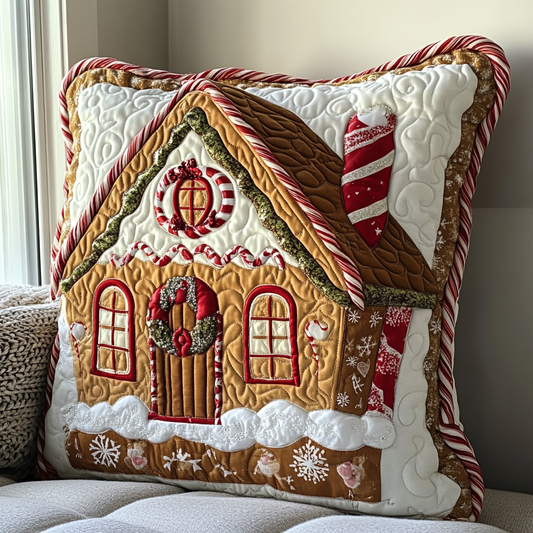 Gingerbread House DAI111124574 Quilted Pillow Case