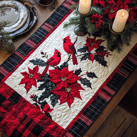 Christmas Cardinal TAI091024408 Quilted Table Runner