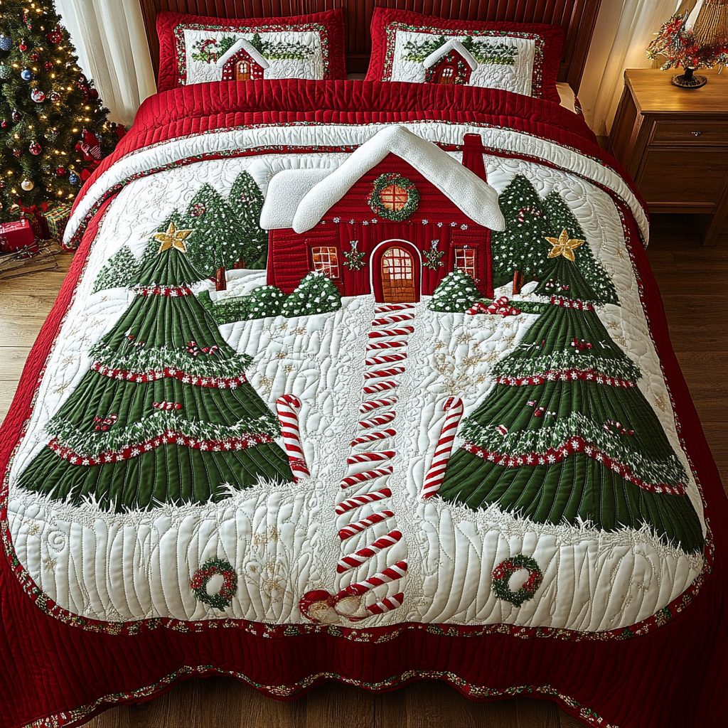 Christmas House TAI141124009 Quilt Bedding Set