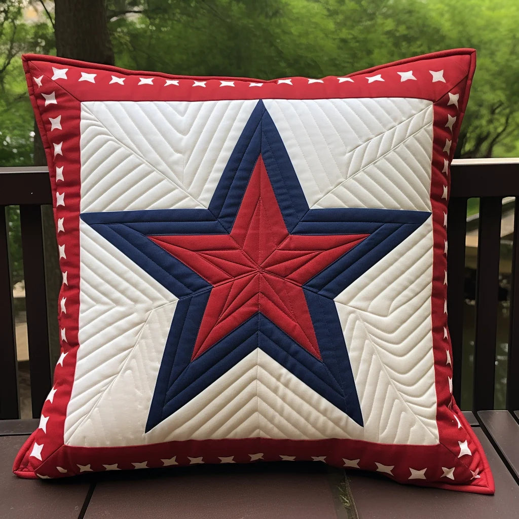 Patriotic Star TAI060324147 Quilted Pillow Case