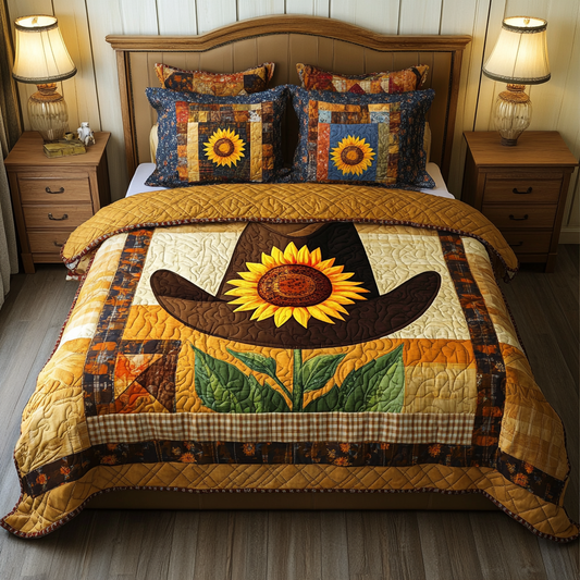 Sunflower Cowboy Hat DAI280824269 Quilt Bedding Set