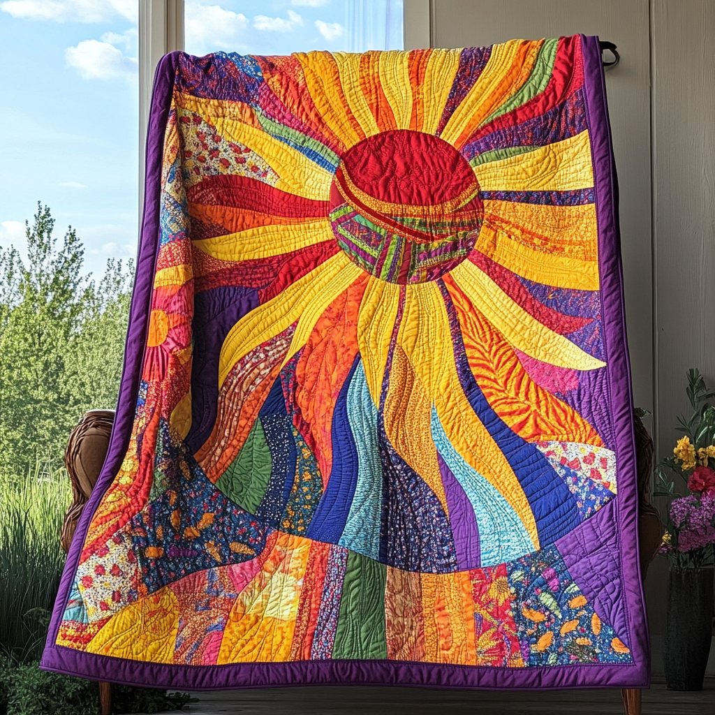 Hippie Sun TAI021024272 Quilt Blanket