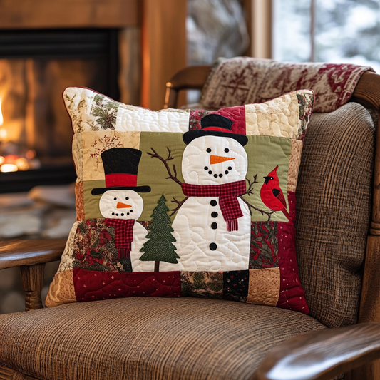 Christmas Snowman TAI181024562 Quilted Pillow Case