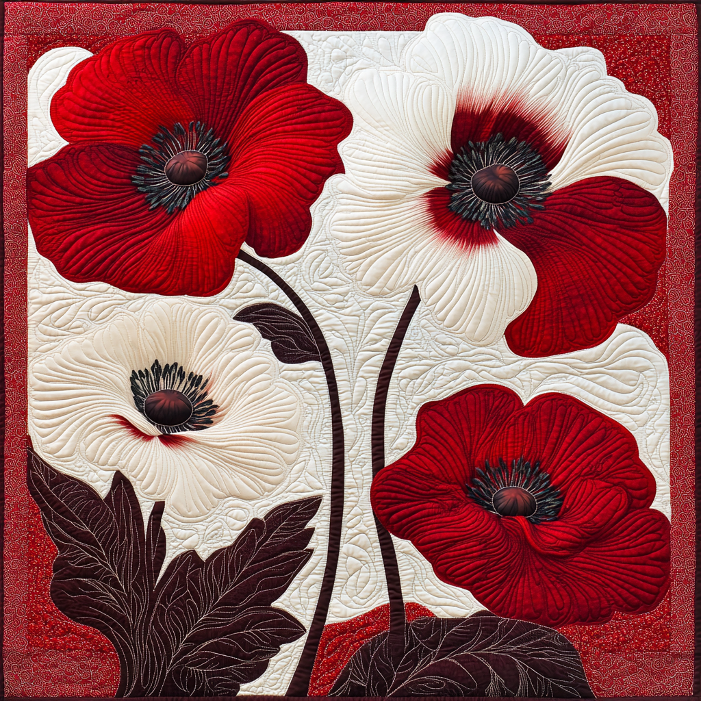 Poppy Flower DAI141124555 Quilt Blanket