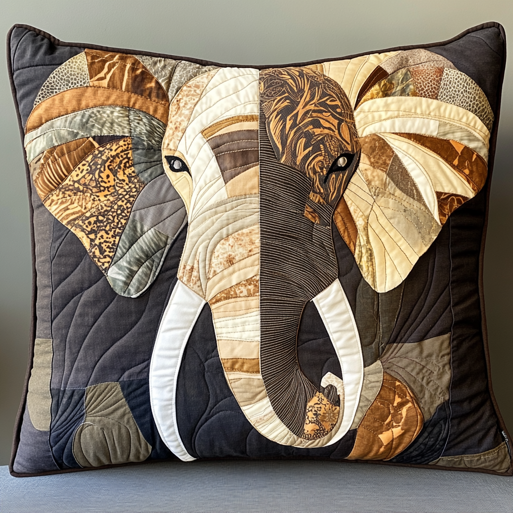 Elephant TAI181024498 Quilted Pillow Case