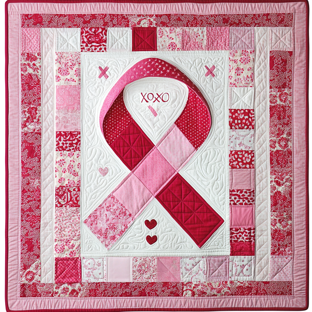 Breast Cancer Ribbon TAI101224157 Quilt Blanket