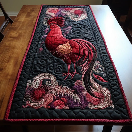 Rooster TAI07122323 Quilted Table Runner