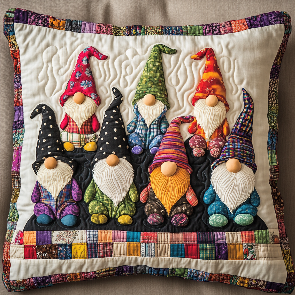 Christmas Gnome TAI181024511 Quilted Pillow Case