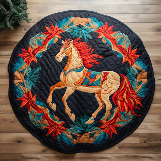 Horse TAI221223077 Quilted Round Mat