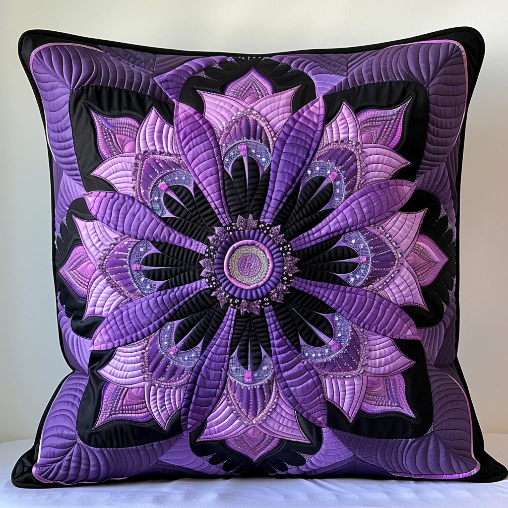 Purple Flower TAI240424169 Quilted Pillow Case