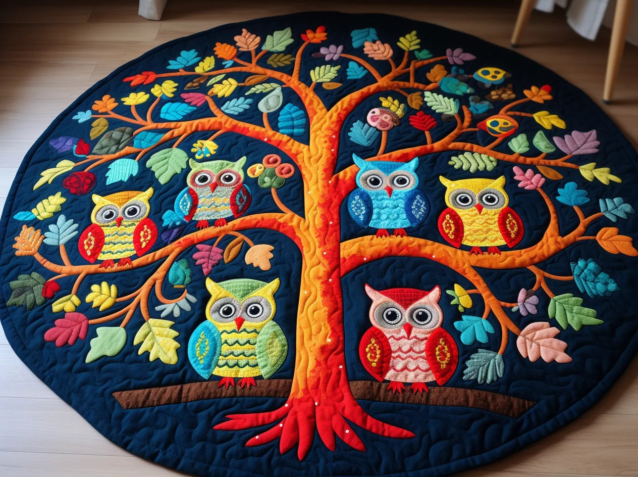 Owl Tree TAI221223070 Quilted Round Mat