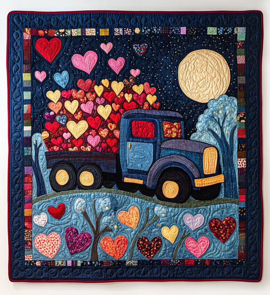 Valentine Truck DAI241224430 Quilt Blanket