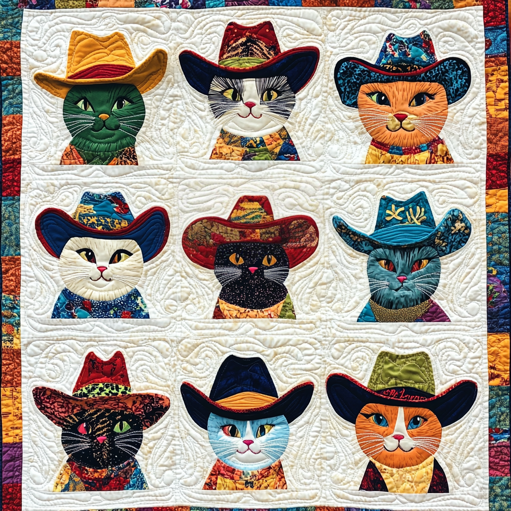 Cowboy Cat DAI241224360 Quilt Blanket