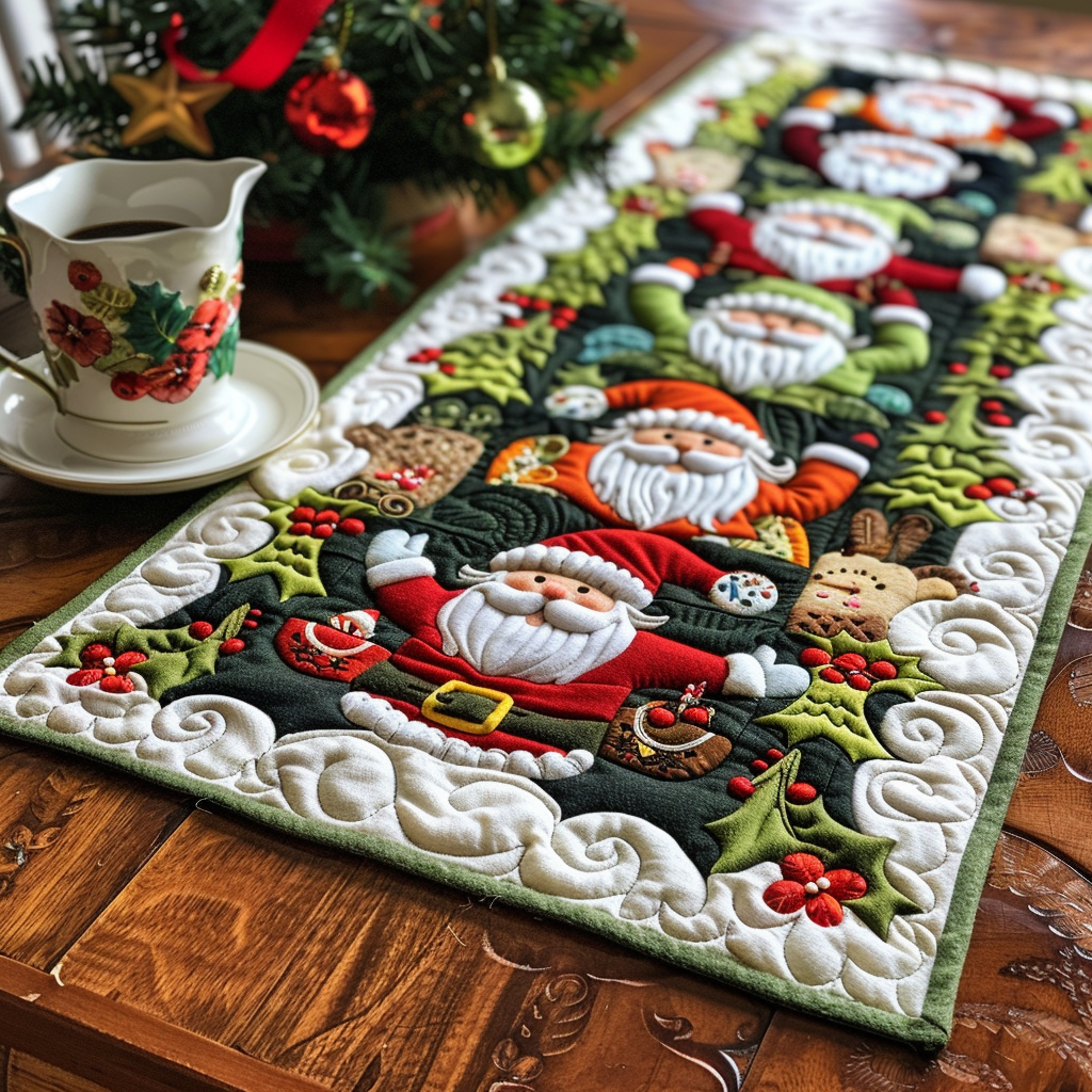 Christmas Santa TAI111124367 Quilted Table Runner