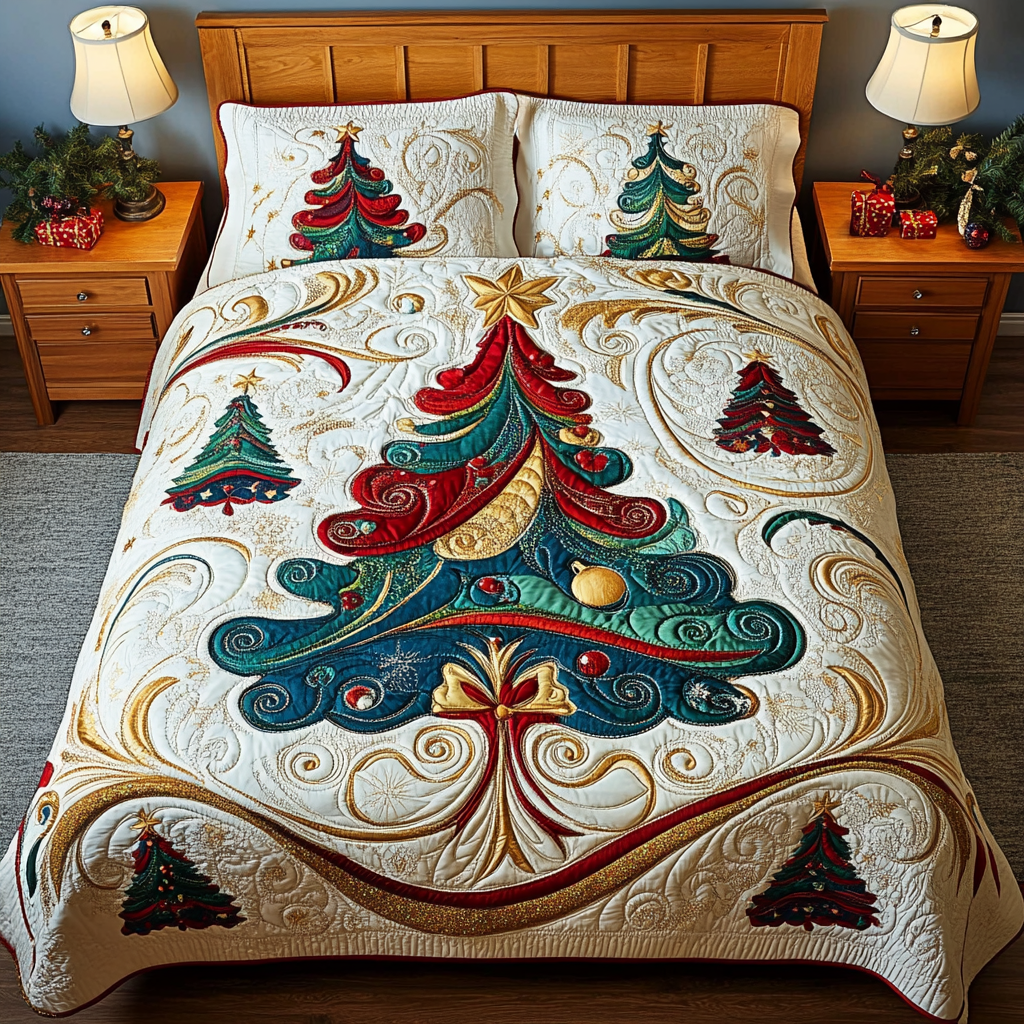 Christmas Tree TAI111124153 Quilt Bedding Set