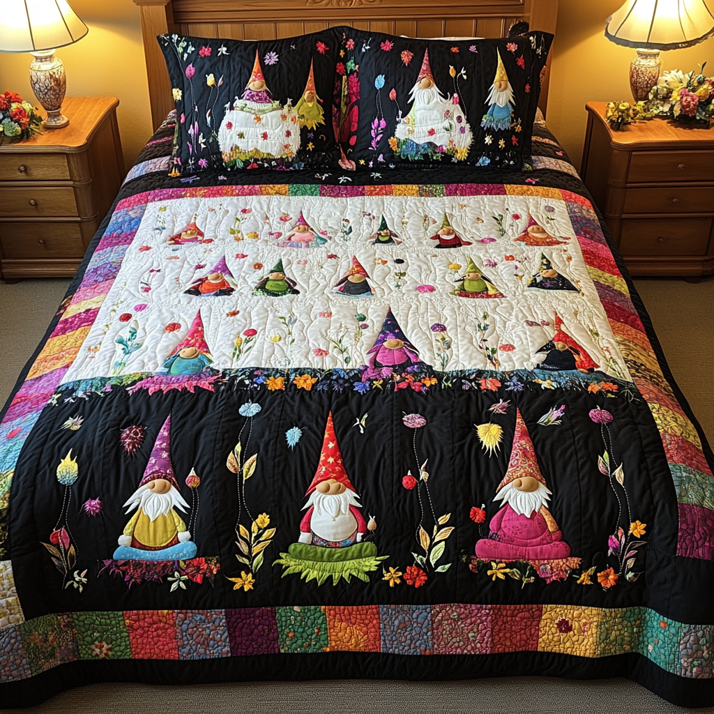 Christmas Gnome TAI181024092 Quilt Bedding Set