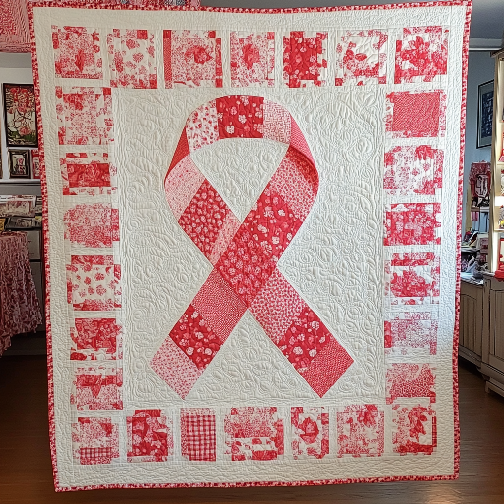 Breast Cancer Ribbon TAI101224154 Quilt Blanket