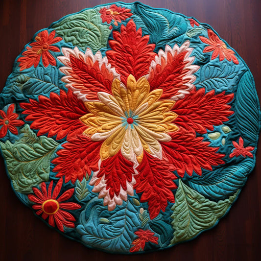 Flower TAI221223080 Quilted Round Mat