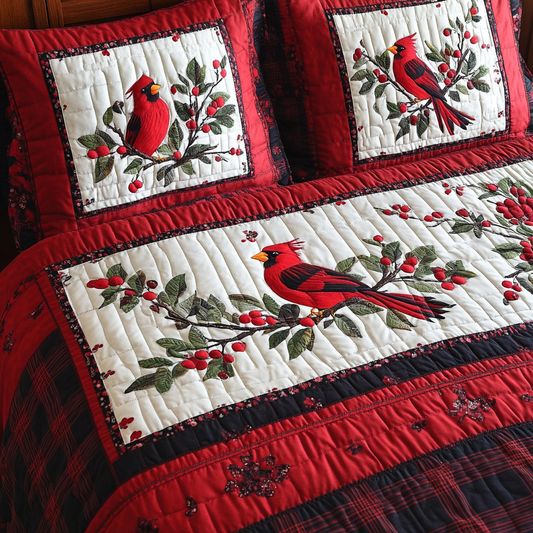 Christmas Cardinal TAI181024132 Quilt Bedding Set