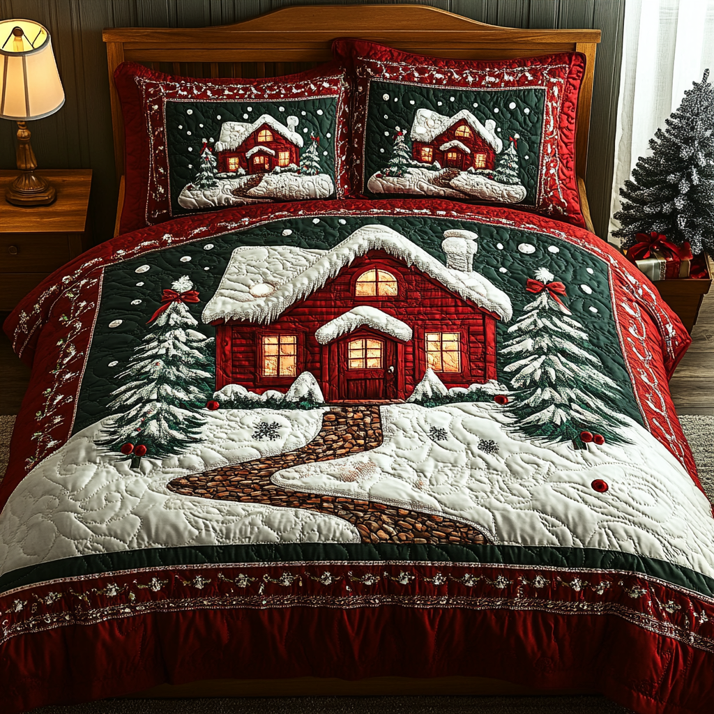 Christmas House TAI141124015 Quilt Bedding Set