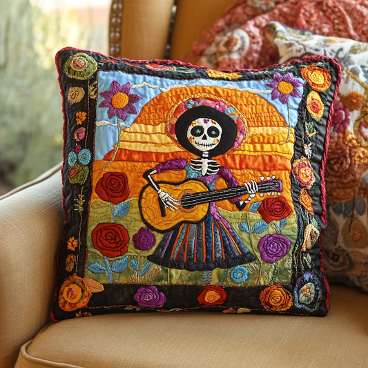 Catrina Guitarist DAI241224082 Quilted Pillow Case