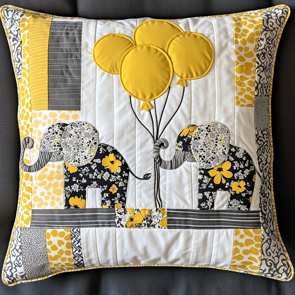 Elephant TAI181024521 Quilted Pillow Case