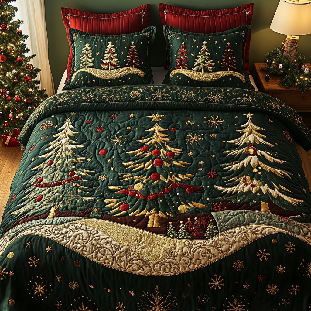 Christmas Tree TAI141124182 Quilt Bedding Set