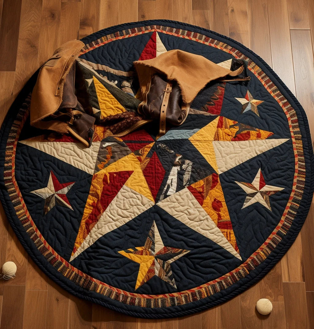 Cowboy Star TAI221223039 Quilted Round Mat