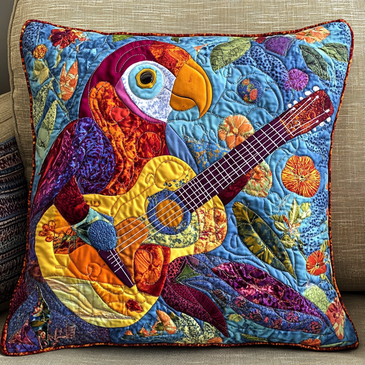 Parrot Guitarist DAI241224115 Quilted Pillow Case