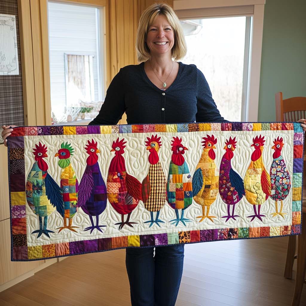 Chicken TAI141124299 Quilted Table Runner