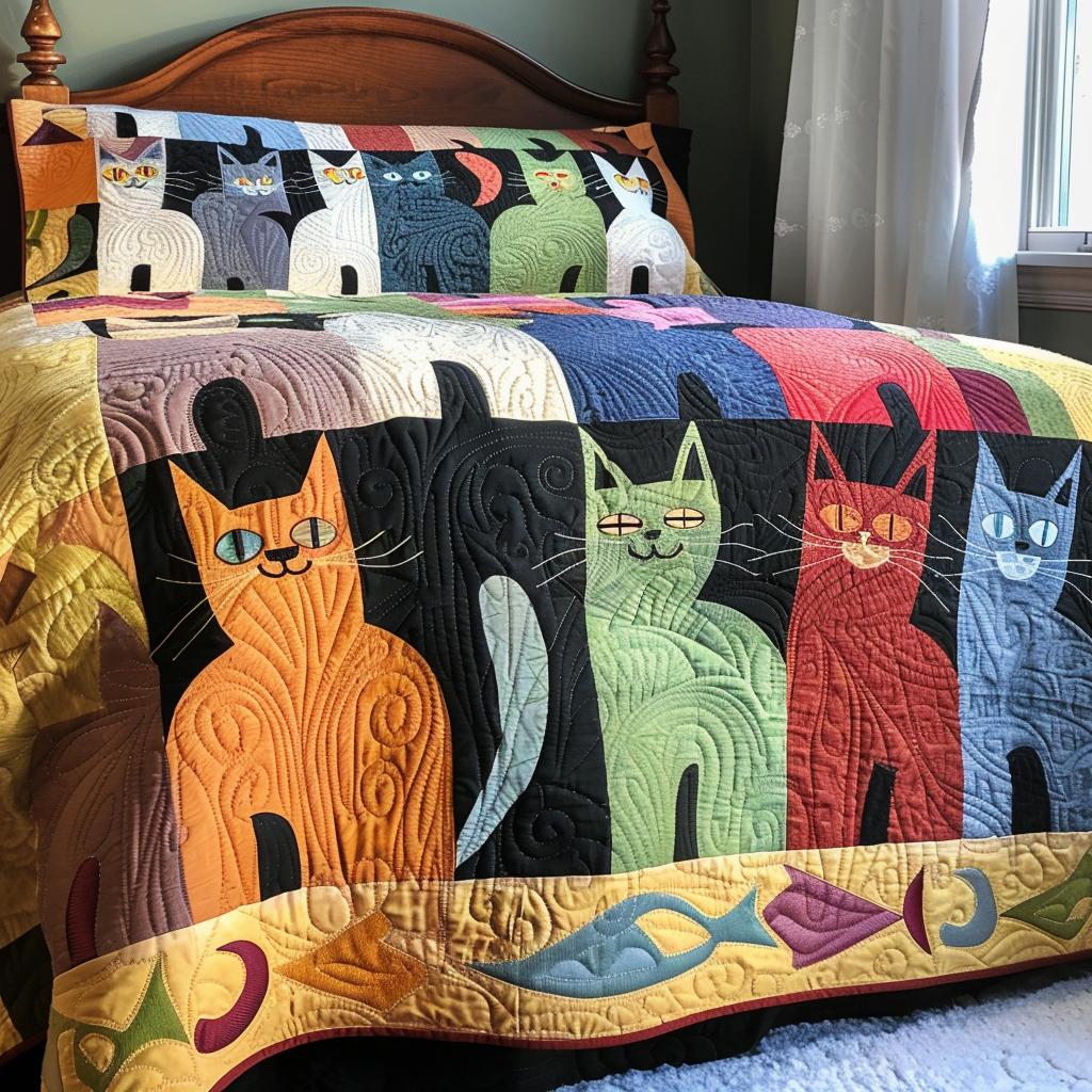 Cats TAI041024547 Quilt Bedding Set