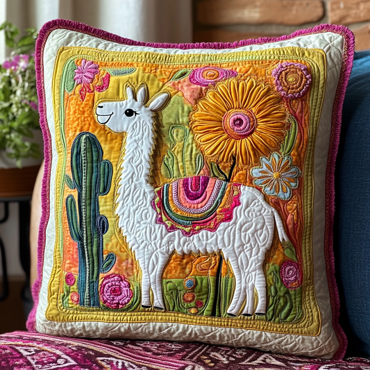 Cactus Llama DAI281124016 Quilted Pillow Case