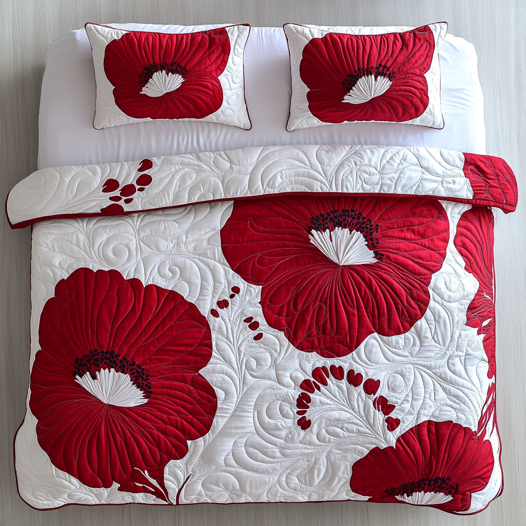 Poppy Flower DAI281124156 Quilt Bedding Set