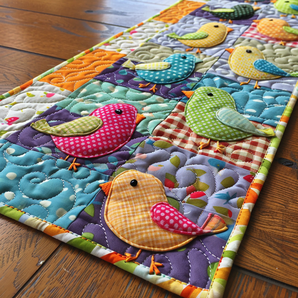 Birds TAI251124207 Quilted Table Runner