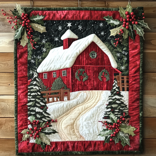 Snowy Barn DAI201124428 Quilt Blanket