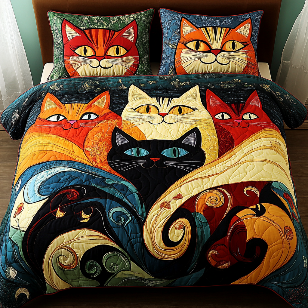 Cats TAI201124212 Quilt Bedding Set