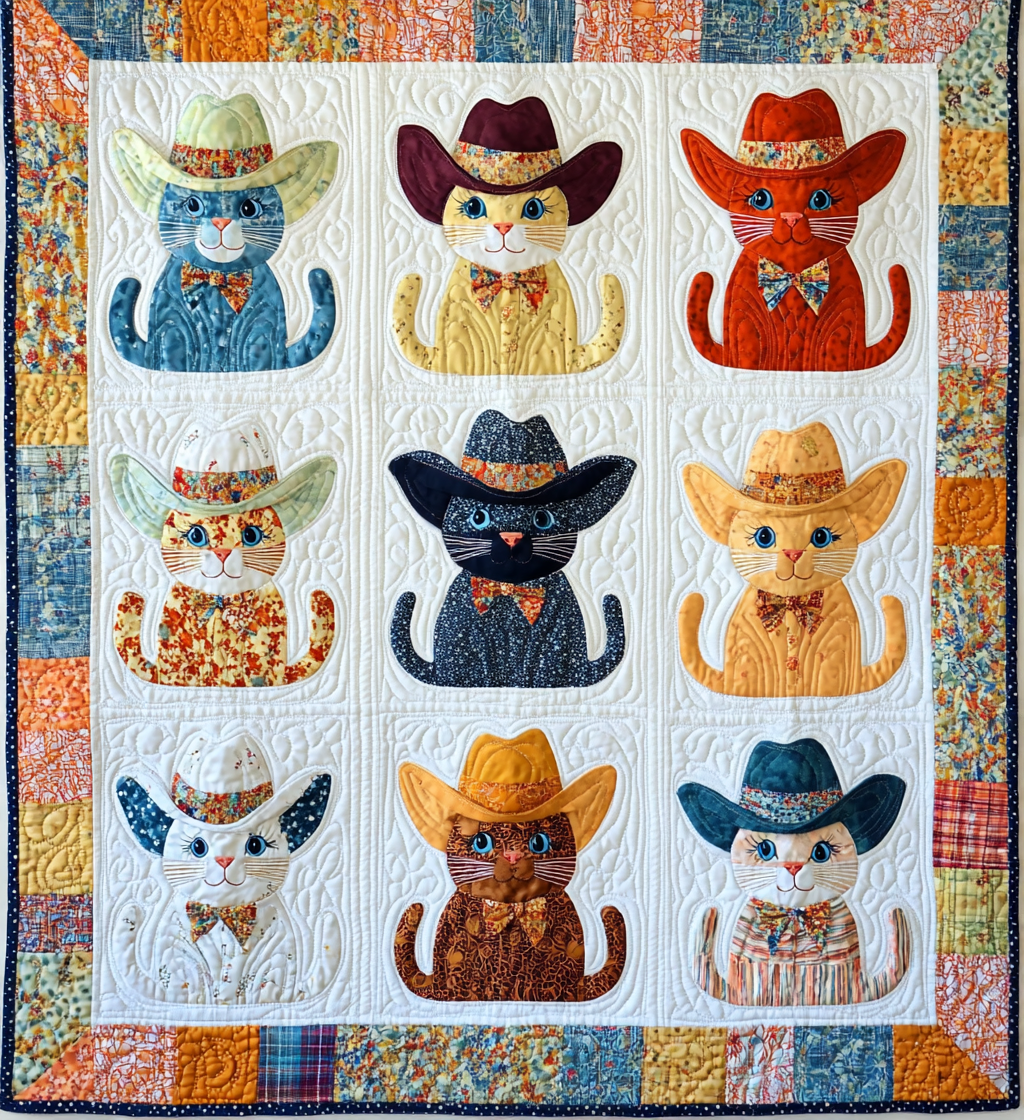 Cowboy Cat DAI241224362 Quilt Blanket