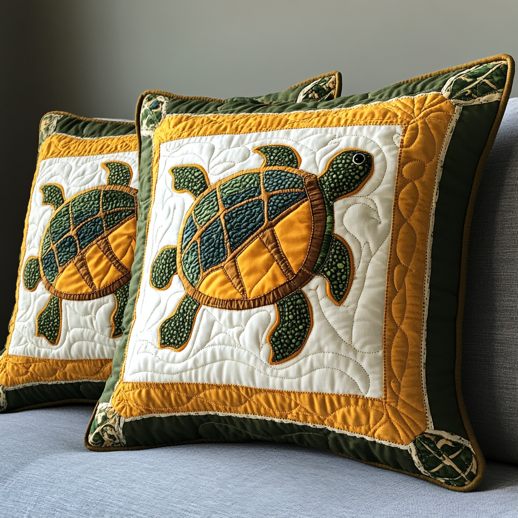 Turtle DAI230924117 Quilted Pillow Case