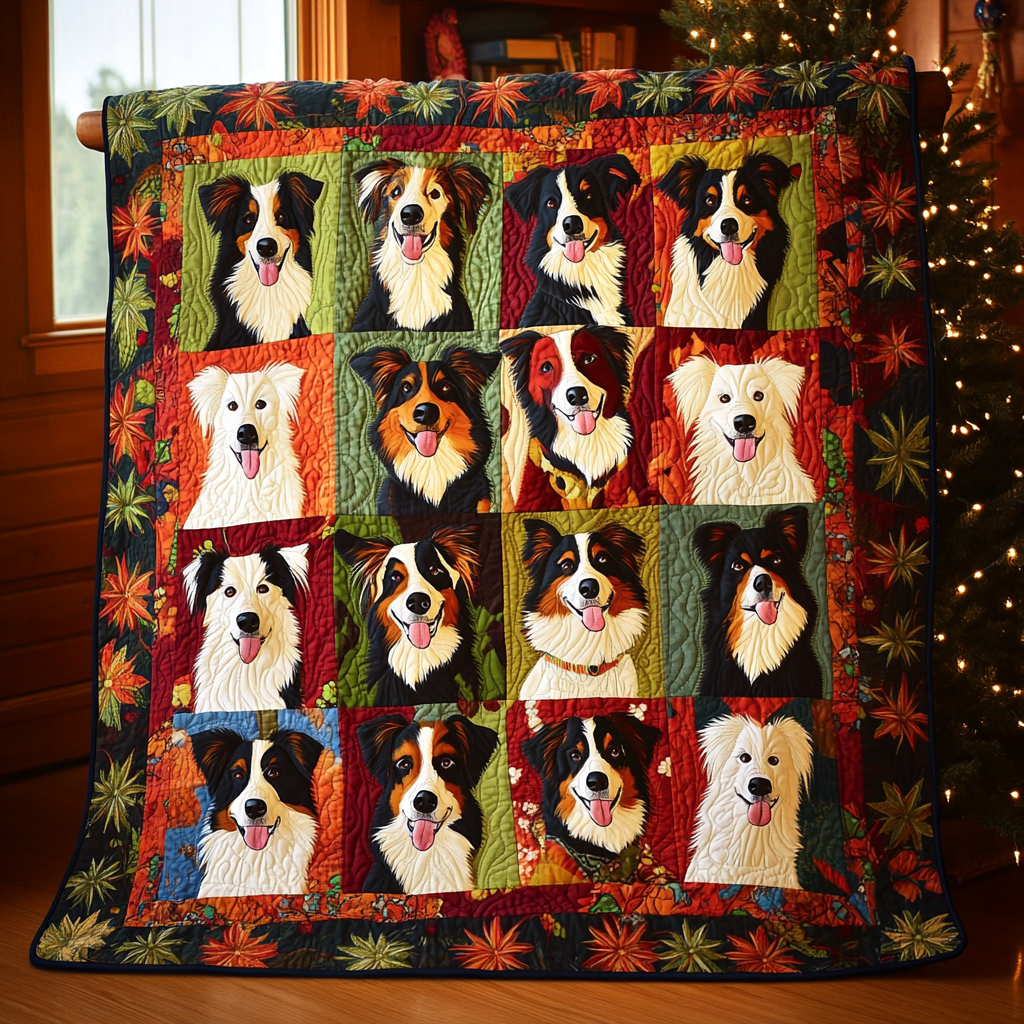 Border Collie TAI181024045 Quilt Blanket