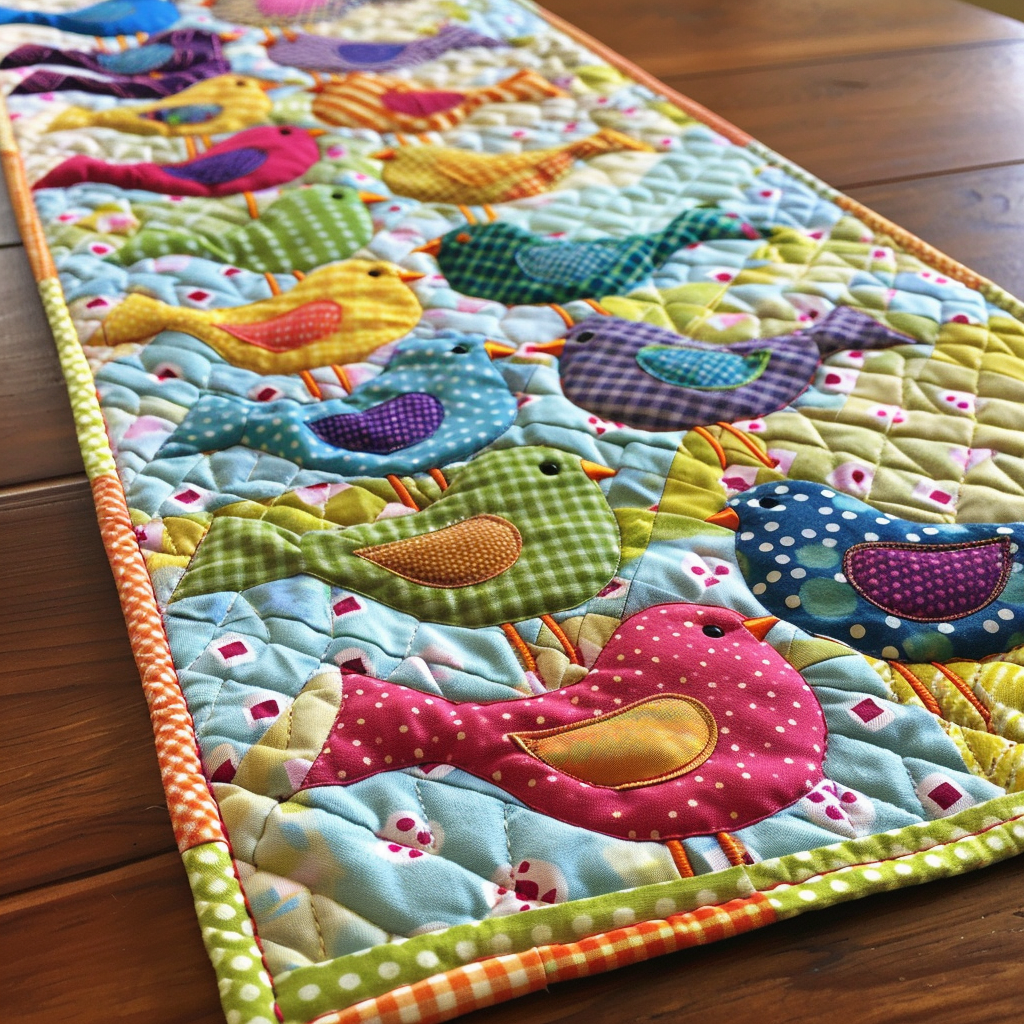 Birds TAI251124212 Quilted Table Runner