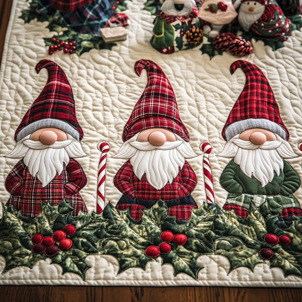 Christmas Gnome TAI101224578 Quilted Table Runner