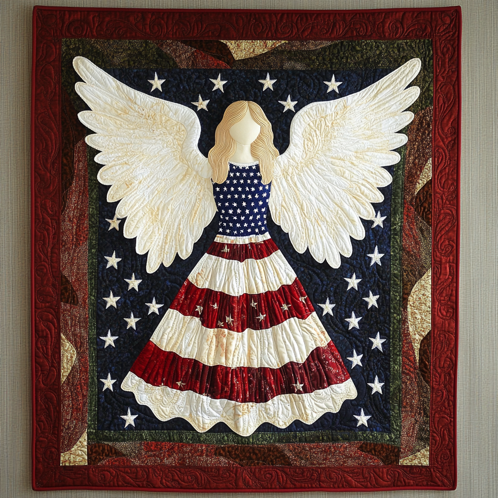 Patriotic Angel DAI231124081 Quilt Blanket