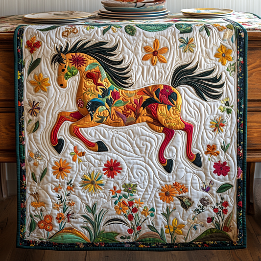 Floral Horse TAI021024198 Quilted Table Runner