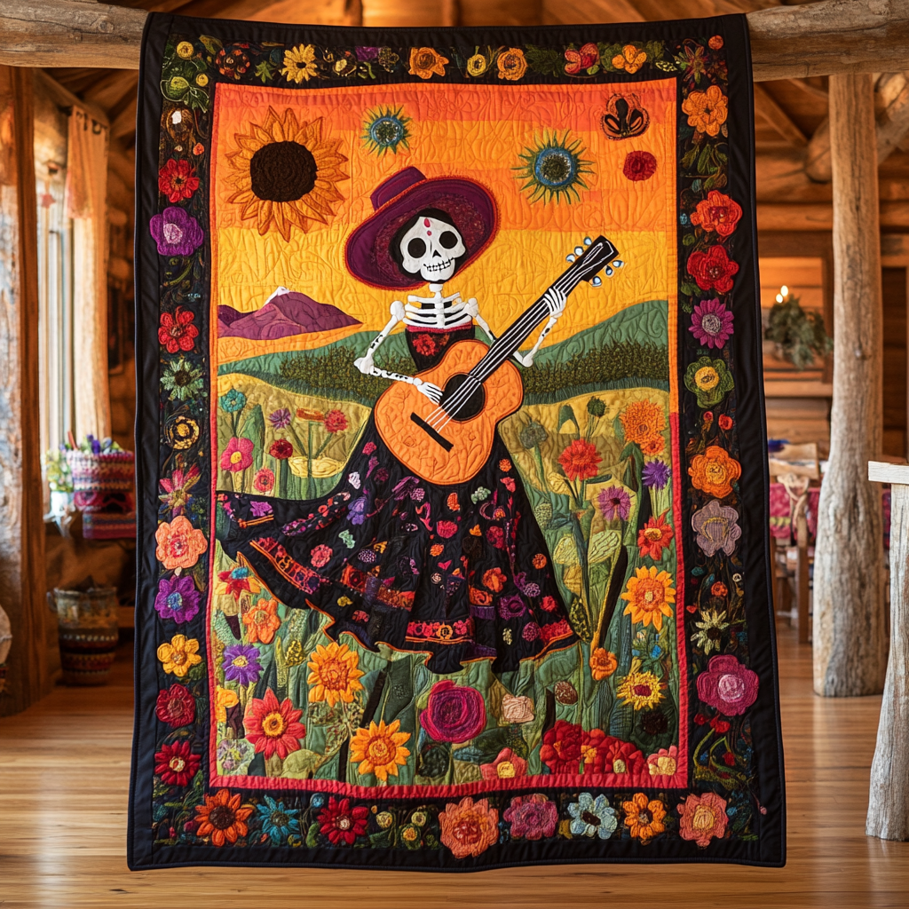 Catrina Guitarist DAI241224345 Quilt Blanket