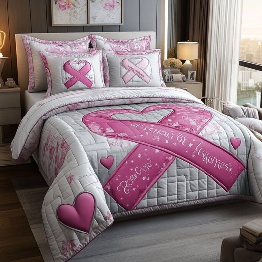 Breast Cancer Ribbon TAI101224313 Quilt Bedding Set