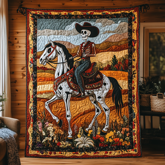 Cowboy Skeleton DAI241224390 Quilt Blanket