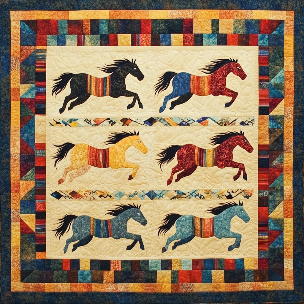 Native American Horse DAI040924190 Quilt Blanket