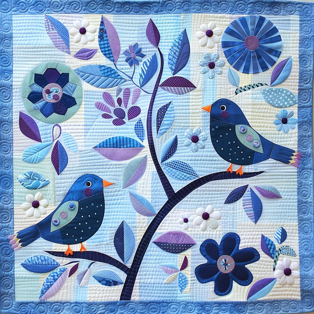 Blue Birds TAI251124180 Quilt Blanket