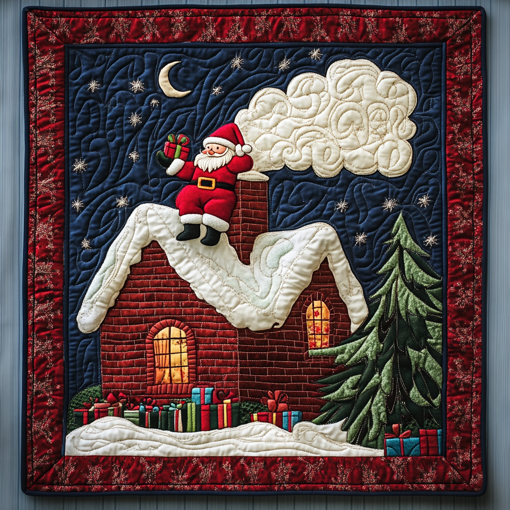 Santa On The Roof DAI231124014 Quilt Blanket